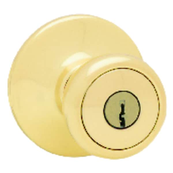 Kwikset Tylo Polished Brass Entry Lockset 1-3/4 in.
